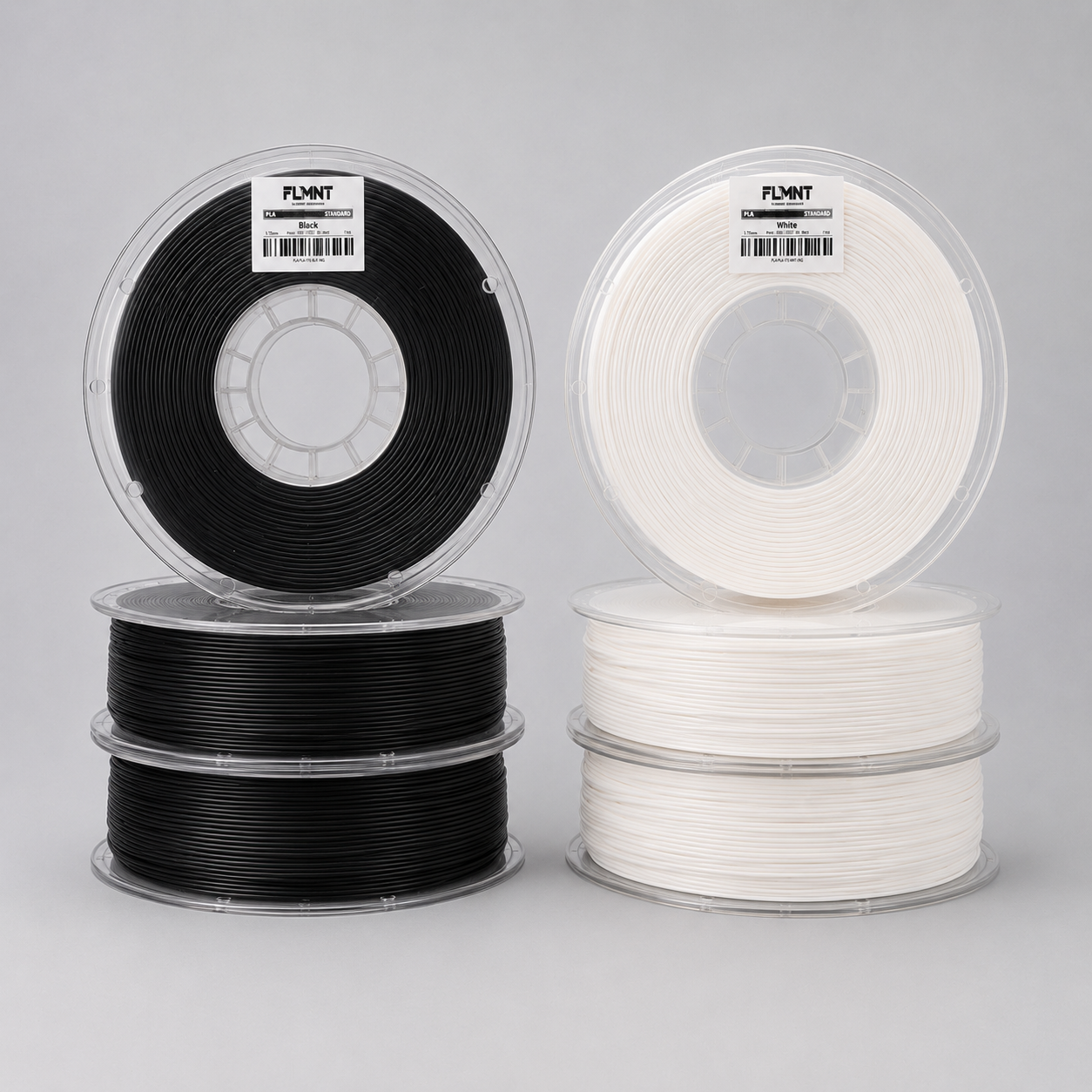 6pack PLA Standard - Black & White Bundle