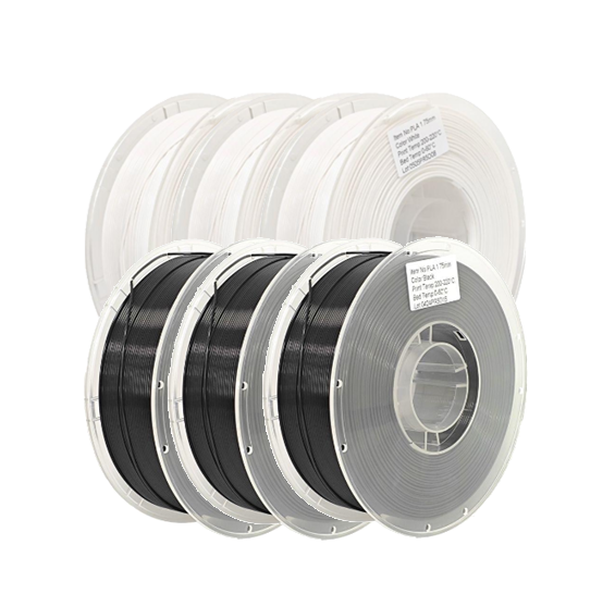 6pack PLA Standard - Black & White Bundle