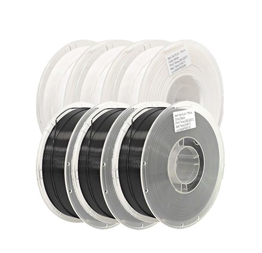 6pack PLA Standard - Black & White Bundle